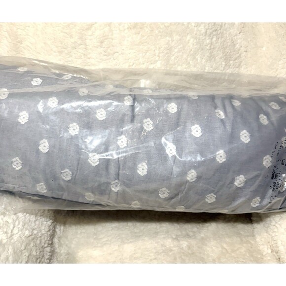 36"x14" Clip Dobby Lumbar Throw Pillow Washed Blue - Hearth & Hand Magnolia NEW - Picture 3 of 5